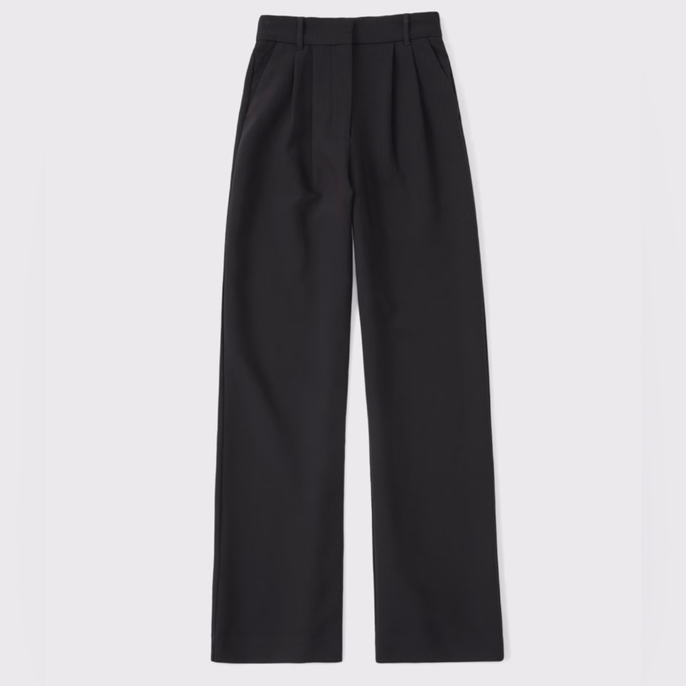 Abercrombie & Fitch Sloan Black Wide Leg Pants in Short
